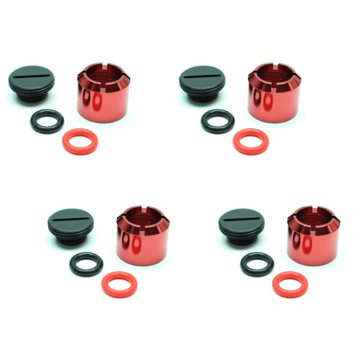Monsoon Hardline Economy EV2 Stop Plug Fitting, 1/2" OD Size Matched, Red, 4-Pack