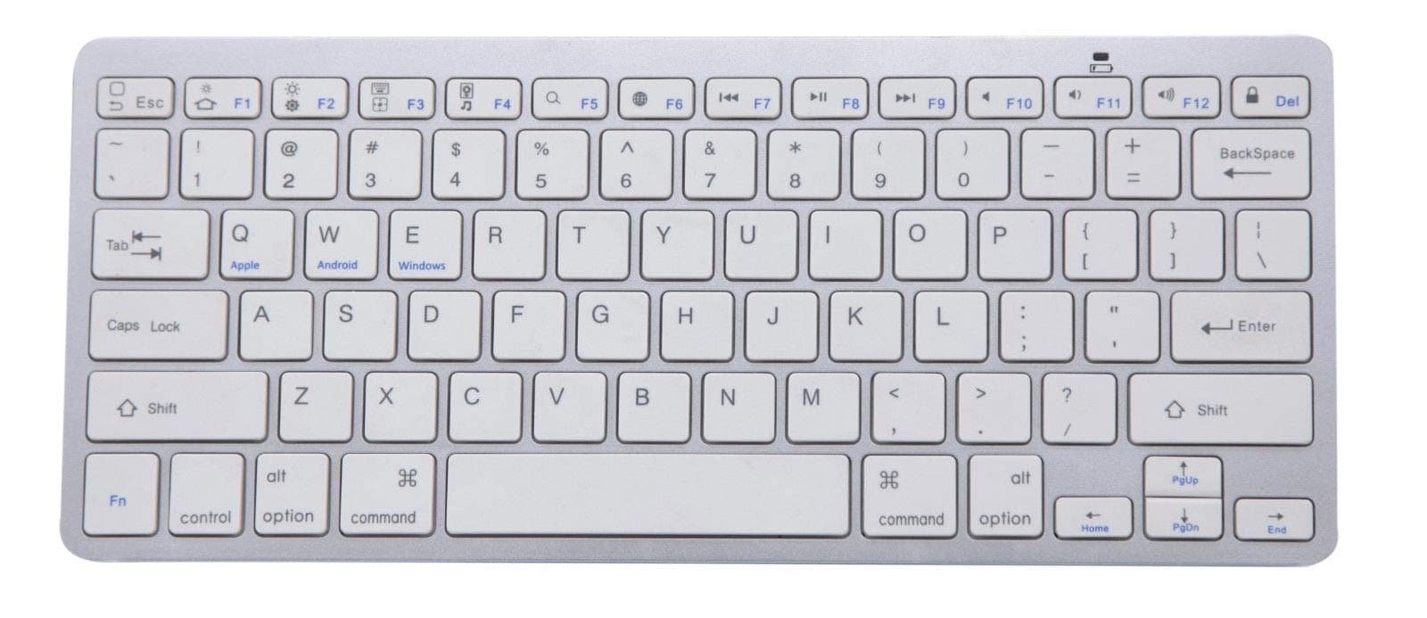 LeadTop Slim Mini Wireless Keyboard Bluetooth for Apple iPad Tablet Desktop Laptop (Silver)