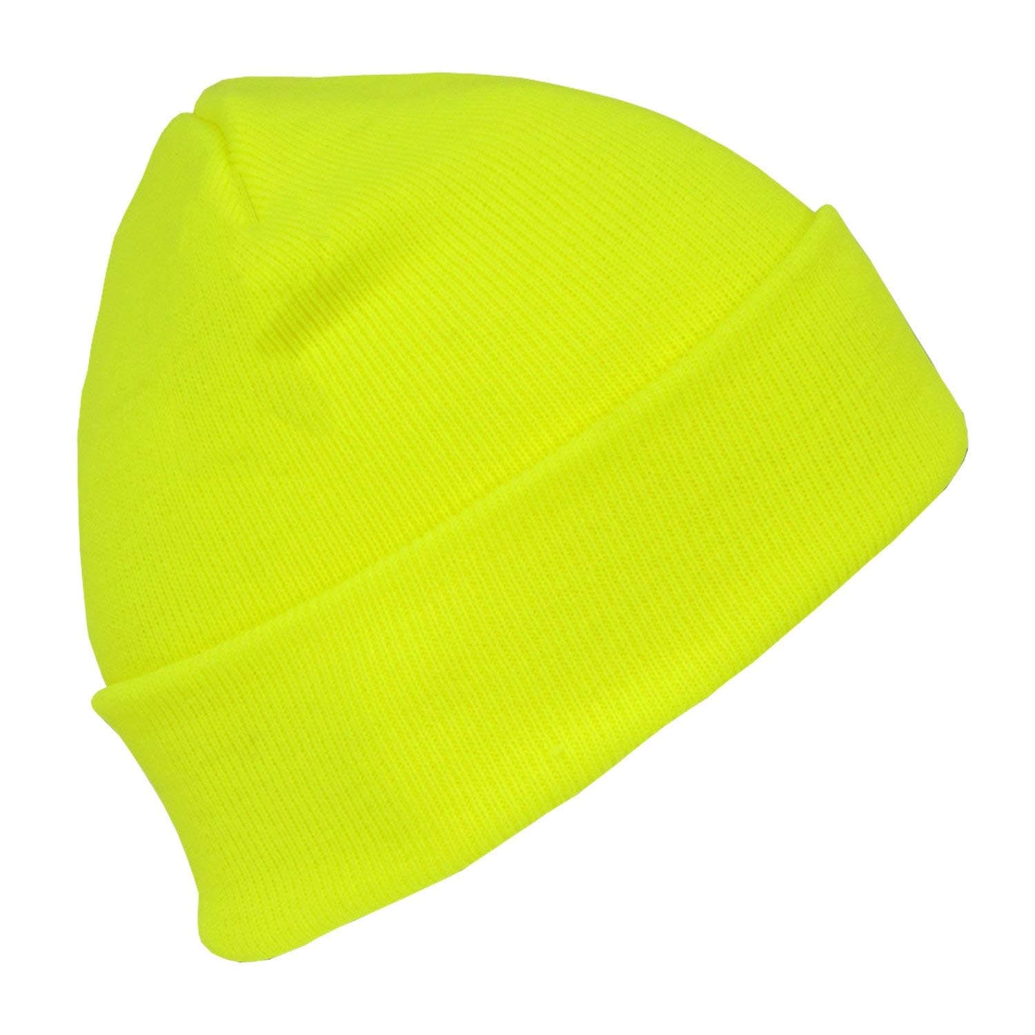 Hot Neon Long Cuffed Winter Beanie