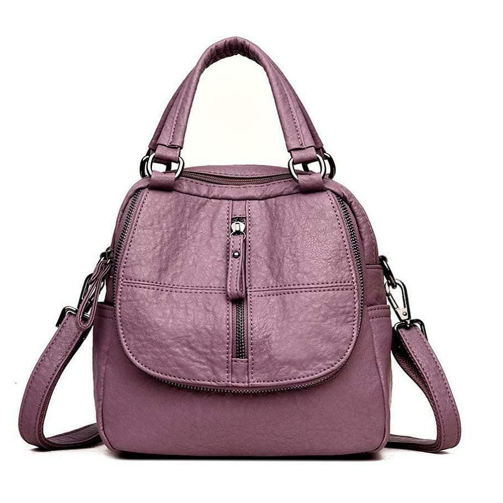 Frazazy 3 Ways Convertible Bag,PU Leather Multipurpose Backpack Shoulder Bag Zipper for Mobile Phone Keys Travel