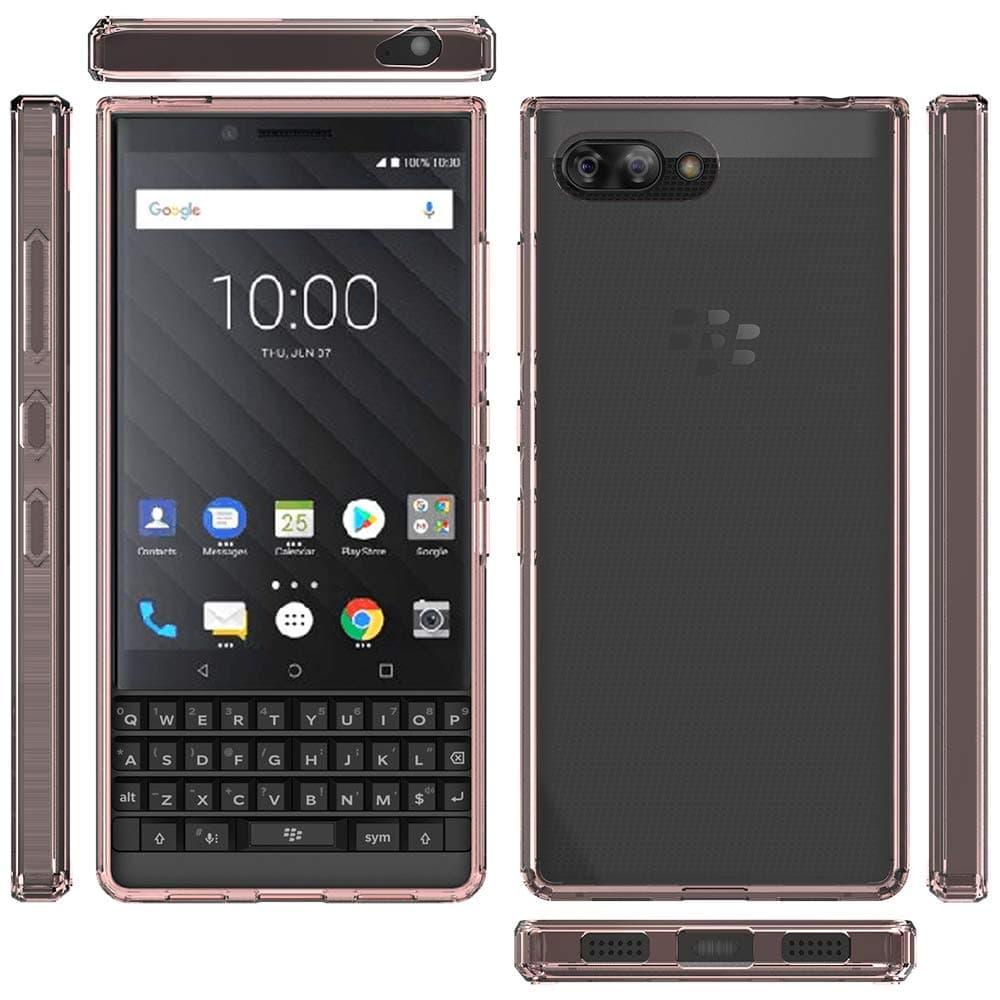 Bear Motion for BlackBerry Key 2 Case with Shockproof TPU Bumper and Scratch Proof PC Back Cover for BlackBerry Key2 (Pink)