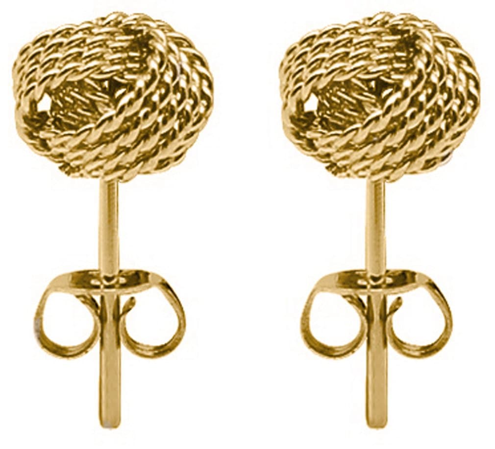 Silver Celtic Knot Stud Rope Earrings - Available in Gold & Rose Gold Plated - Packed in a Velvet Bag
