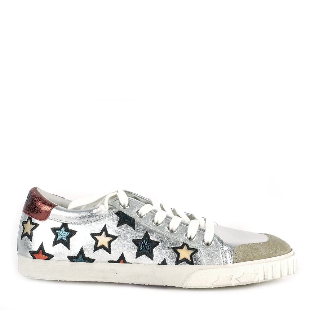 Ash MAJESTIC Star Print Trainers Silver Leather