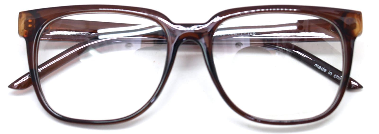 Retro Nerd Geek Oversized Framed Clear Lens Eye Glasses Spring Temple Spectacles