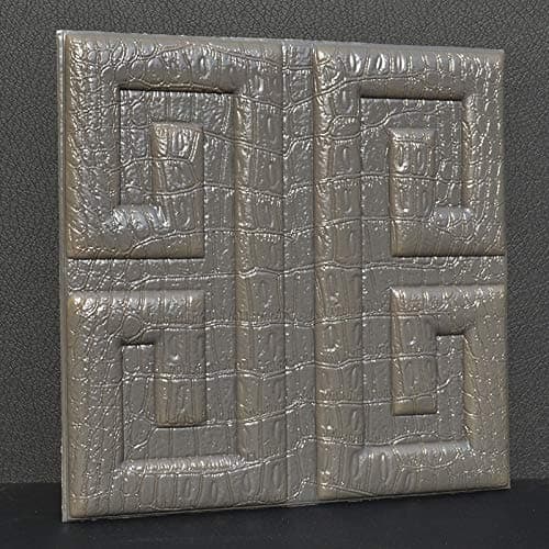 Jhyhome Restaurant background wall crocodile pattern leather decoration self-adhesive wall stickers porch restaurant background wall stereo wallpaper waterproof, 0/30 * 30cm gray