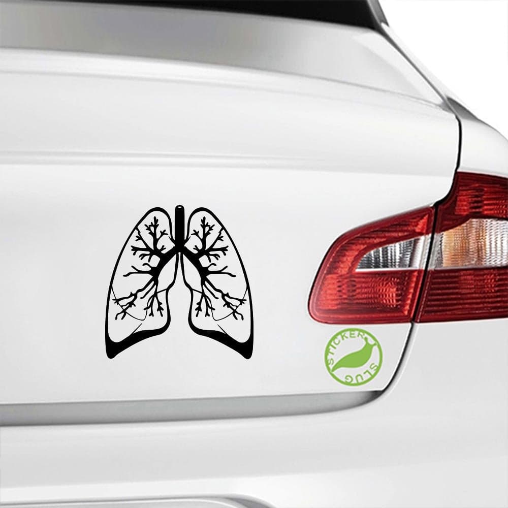 Respiratory System Decal Sticker (Black, 5 inch)