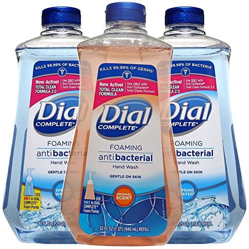 Dial Foaming Soap Refill Complete Anti-bacteria Spring Water 40 Oz bundle With Original Hand Wash, 32 Oz (Pack of 3)