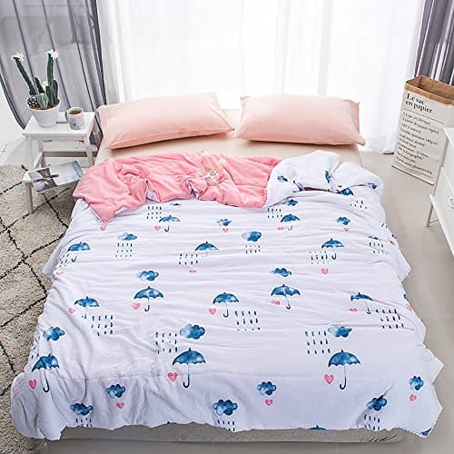 HMTOP NEW 2018 VERSION Lightweight Summer Thin Comforter Blanket Quilted Throw Quilt Summer Cool Quilt Air Conditioner Blanket Office Towel Blanket (Umbrella,79"x91")