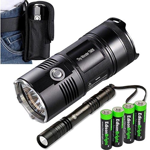 EdisonBright Nitecore TM06 3800 Lumen CREE LED Flashlight/Searchlight and Smith & Wesson Pathmarker LED Flashlight with…