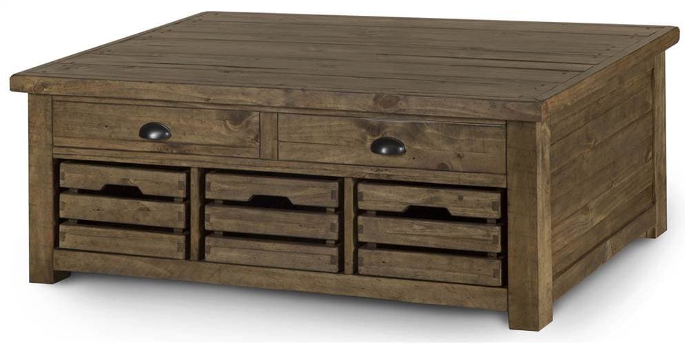Magnussen Stratton Rustic Lift Top Storage Coffee Table with Casters