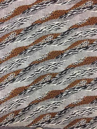 Cheetah Zebra Geometric Design Polyester None Stretch Peach Skin