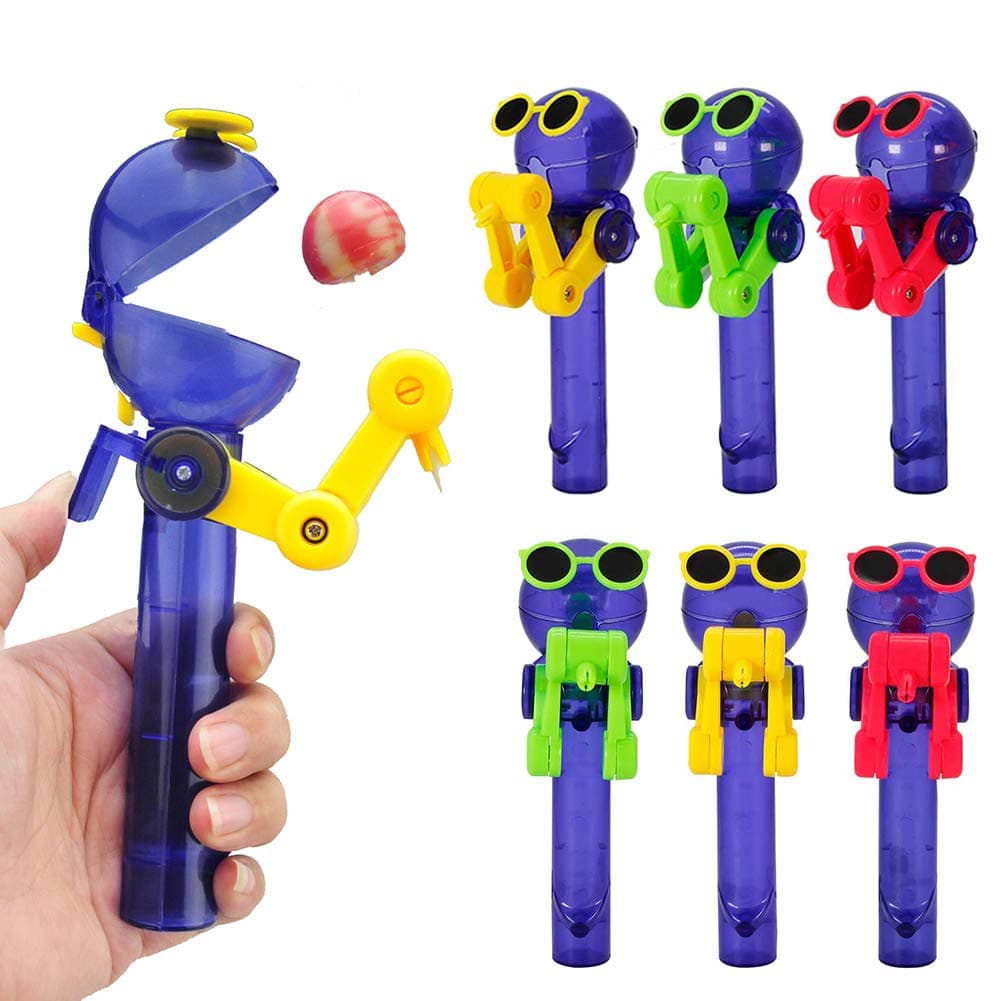 junshi11 Dust Proof Lollipop Holder Storage Robot Interactive Tricky Toy Decompression Kids Gift Party Favors Random Color