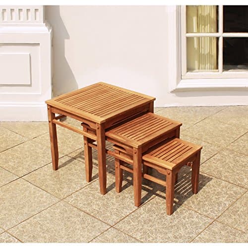 Crestwood Garden Collection 3-Pc. Teak Nesting Table Set IT-35083