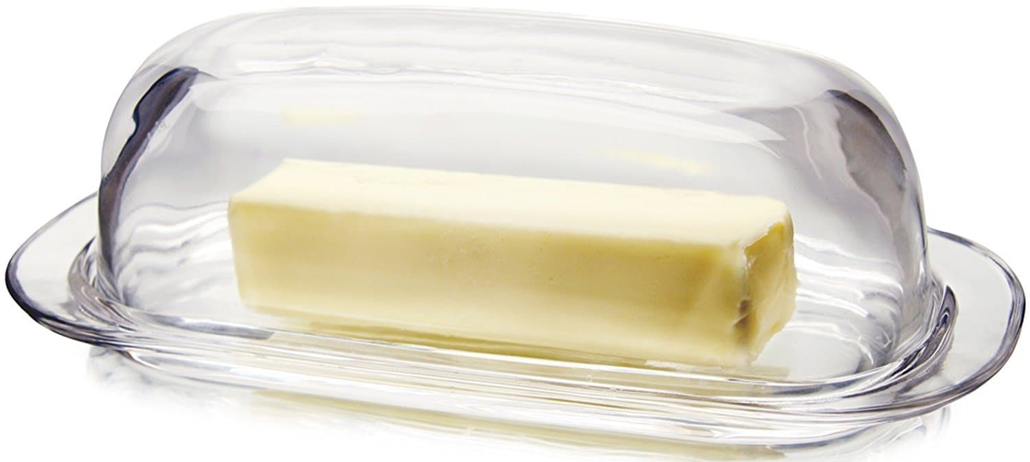 Original Butter Dish with Cover by Circleware 4 x 8 by CIRCLE GLASS