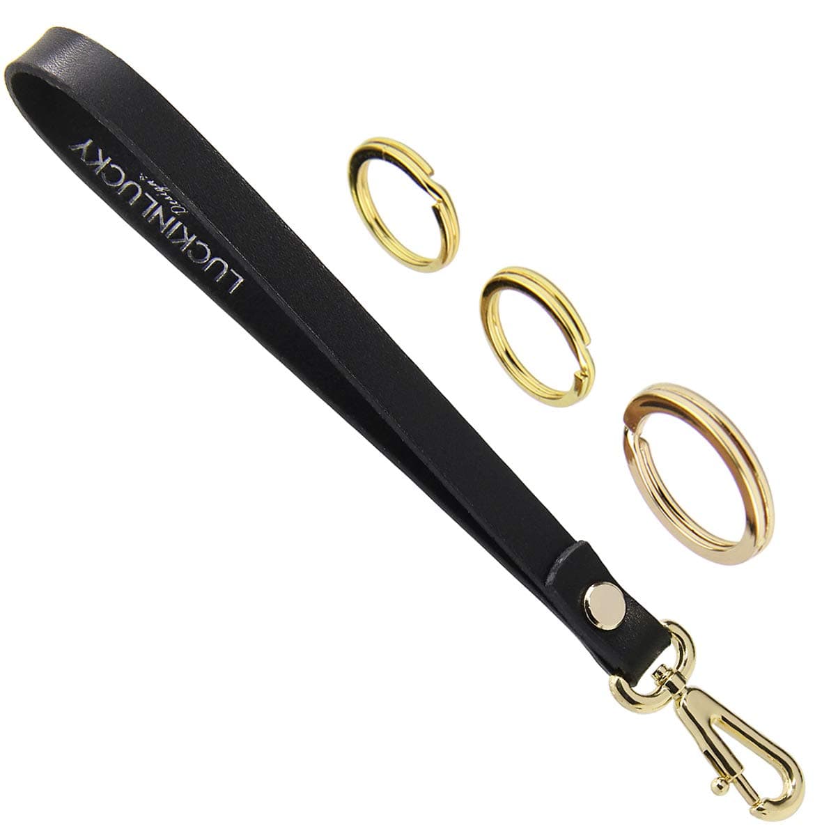 Wristlet Strap with Lock - Genuine Leather keychain, Wrist strap for Wallet/Keys/Purse/Clutch/Cellphone Wristlet