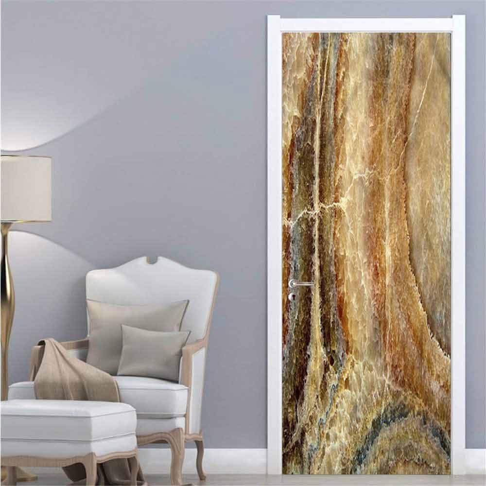 Marble,Door Sticker Wall Paper Onyx Stone Surface Pattern for Home Decoration Vinyl W38.5xH79