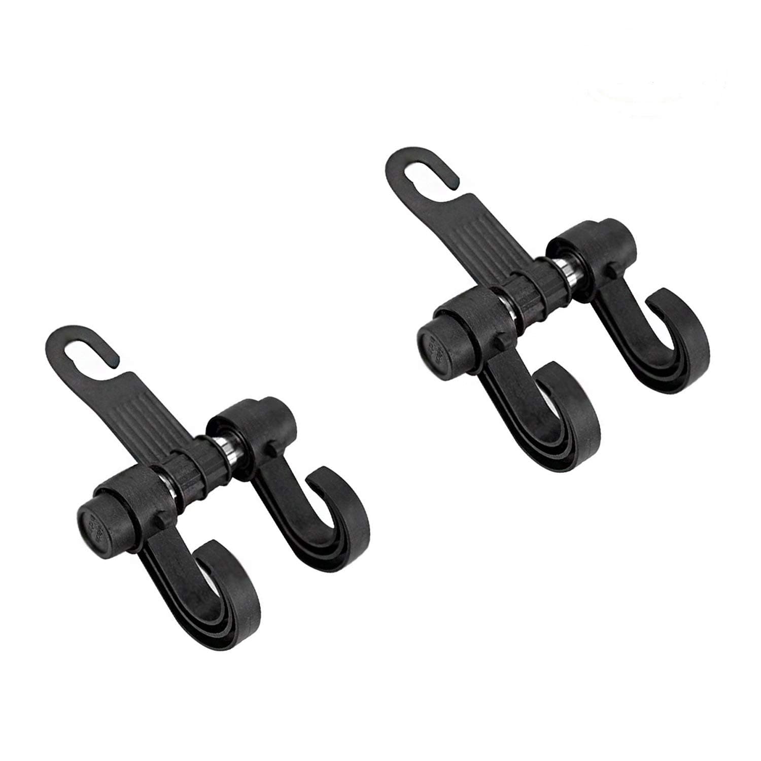 2 Pcs Car Hooks Car Seat Back Hooks Vehicle Back Seat Hidden Headrest Hanger, Universal Holder for Handbag, Grocery Shopping Bag, Cloth Coat (2 PCS with two hooks)