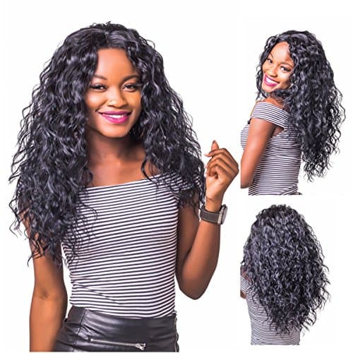 Long Wigs,Blcak Deep Curly Natural Lace Front Handmade Human Hair Wigs