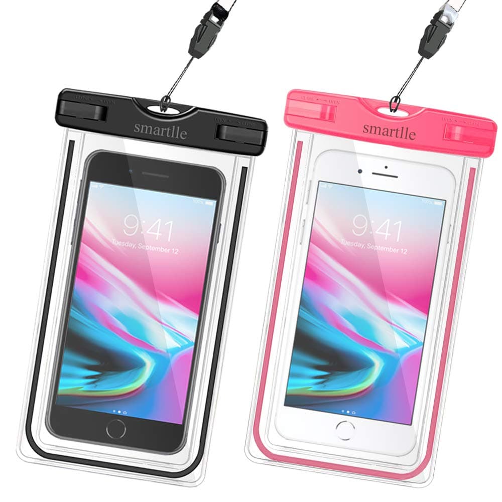 Waterproof Phone Pouch Case, 2-Pack Universal Waterproof Cell Phone Bag/Holder for iPhone 15 14 13 12 11 Pro Max XS Max, SE XR X 8 7 6S Plus, for Galaxy, IPX8 Dry Bag with Neck Lanyard