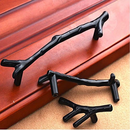 MUZUO Branch Handle Pull for kitchen cabinets bathroom dresser drawer bar door Hardware -Antique Brass Black Oil Rubbed Bronze (ORB)-5" Inch (128mm) Hole Centers -10 Pack