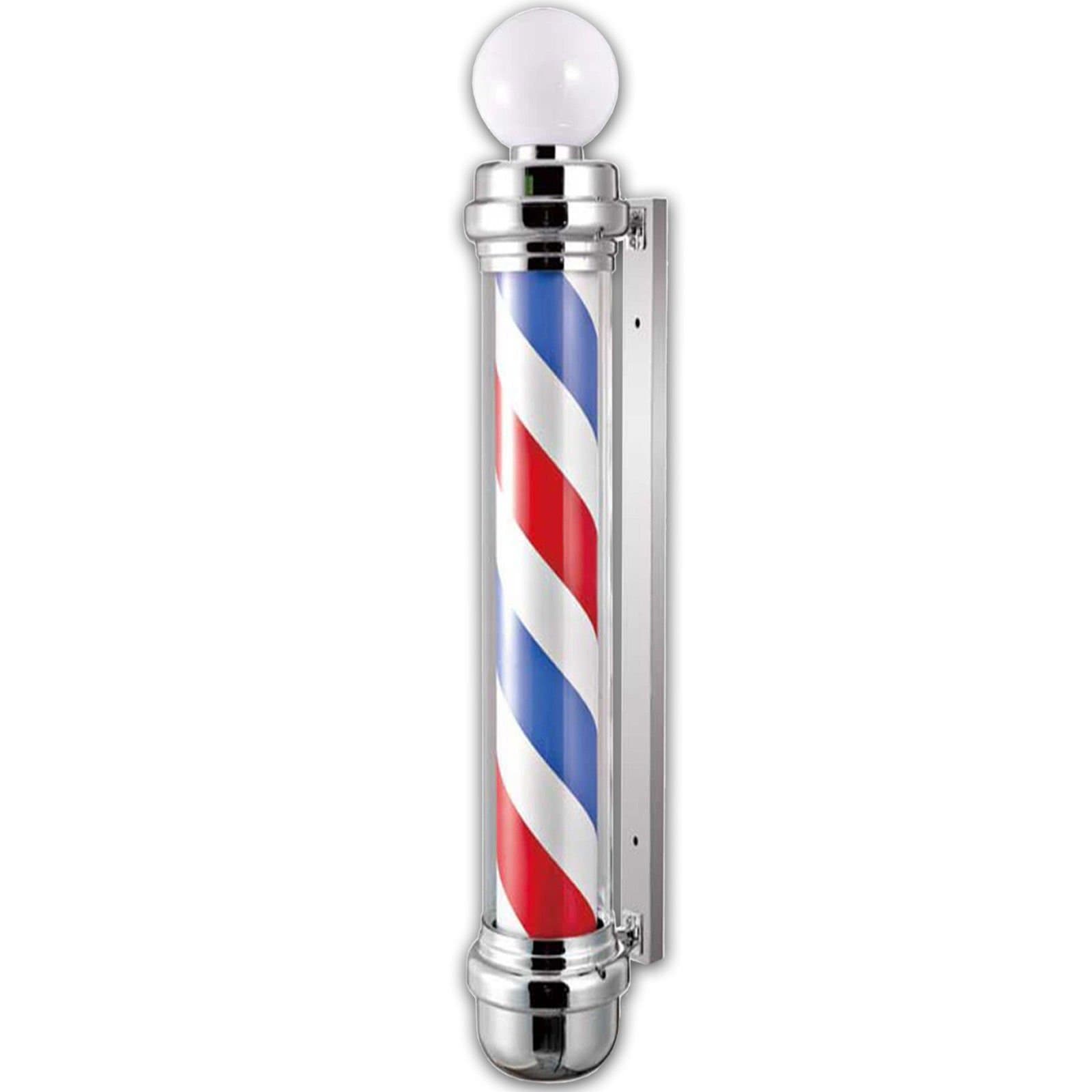 Large Tall Barber Shop Pole 66" Bright Globe Light Rotating Hair Salon Parlour Open Sign