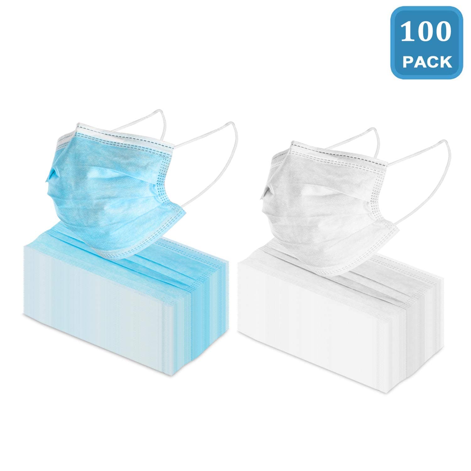Disposable 3-Layer Mask with Earloop, 3-Ply Face Mask Dust Breathable (50pcs)