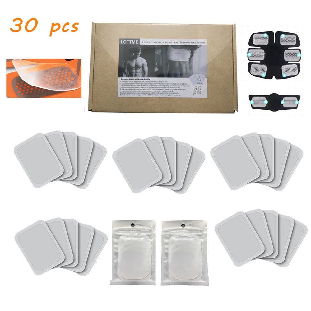 QQ Smart Digital Pads Replacement for Abdominal Toning Belt, Replacement Gel Pads for EMS AB Trainer Waist Trimmer Belt ABS Toner Body Muscle Trainer