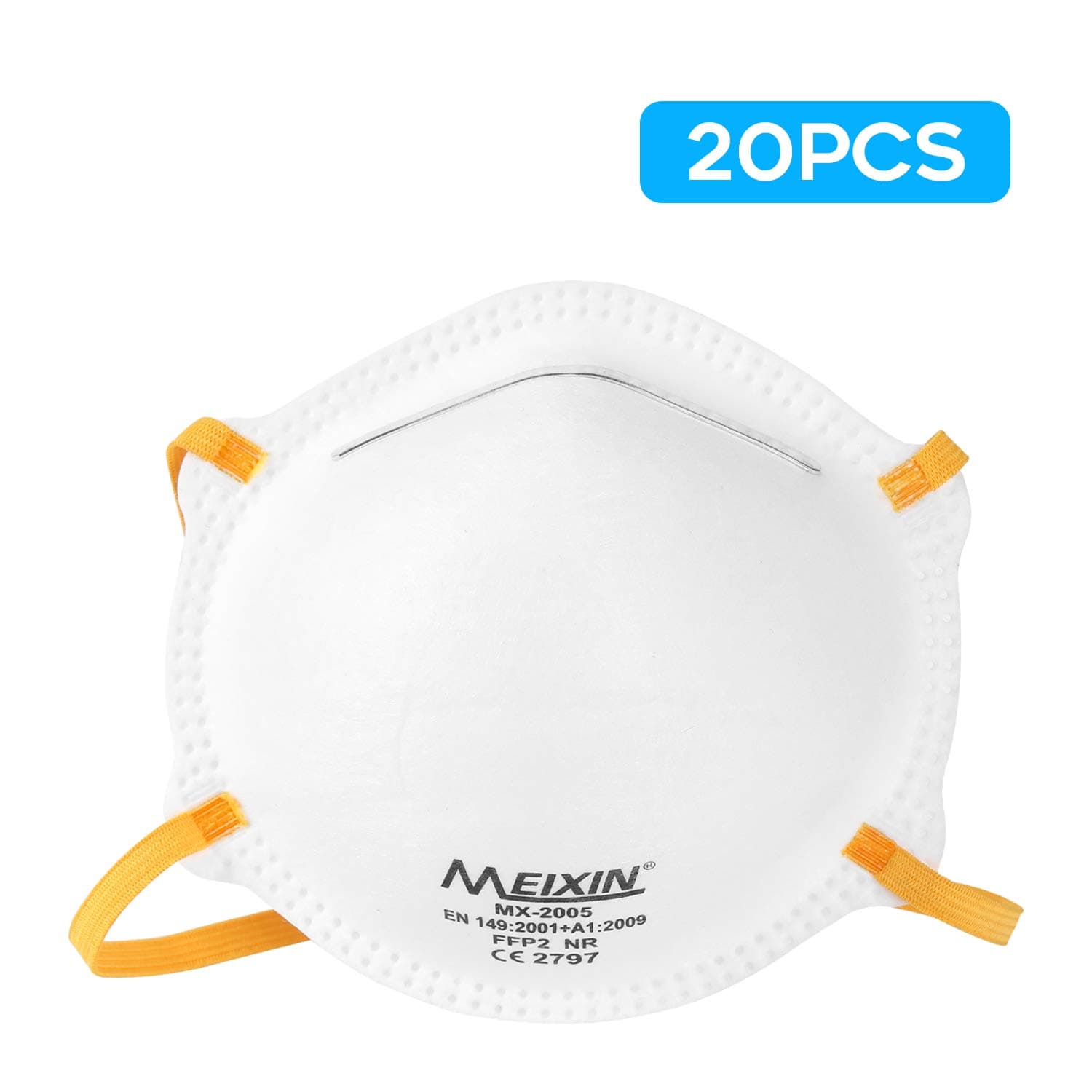 Baugger 20pcs FFP2 Cup Type 3-layer Ma-sks Dustproof Breathable Face Ma-sk Multifunctional Non-woven Ma-sk without Breathing Valve