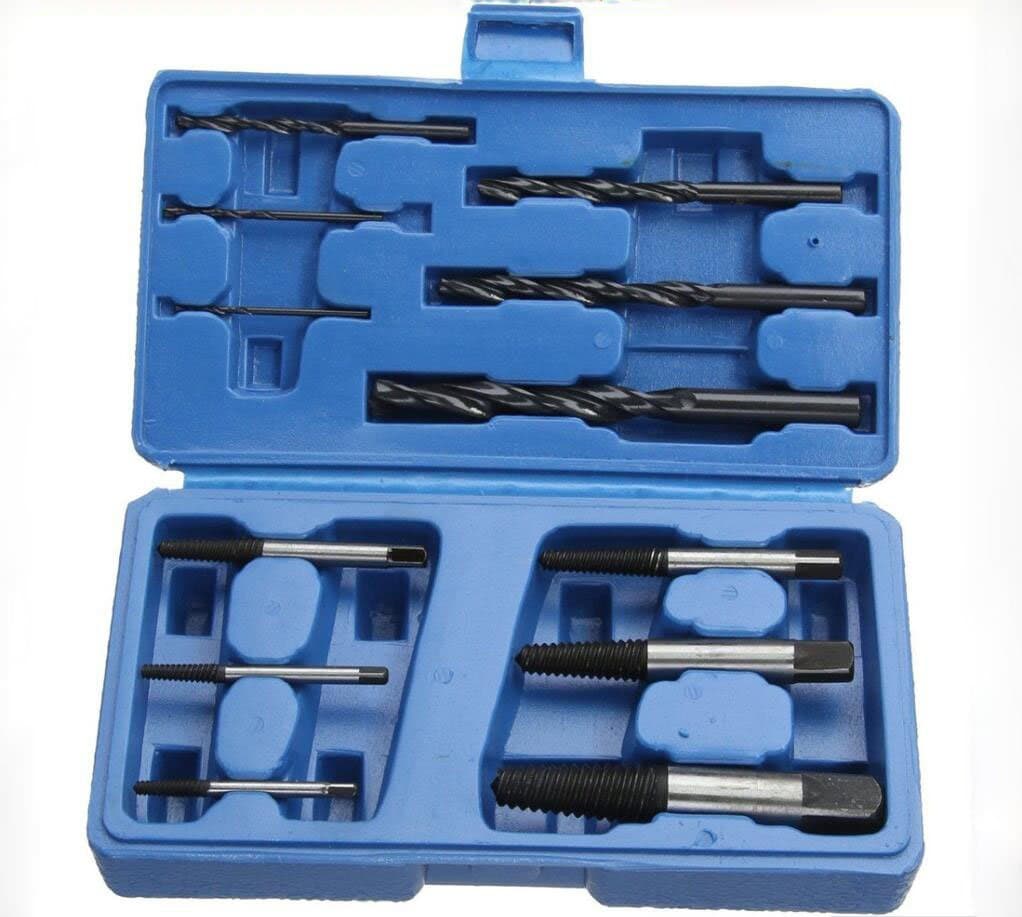 HYCy 12Pcs Cobalt Drill Bit Broken Bolt Damaged Screw Extractor Set With Metal Case