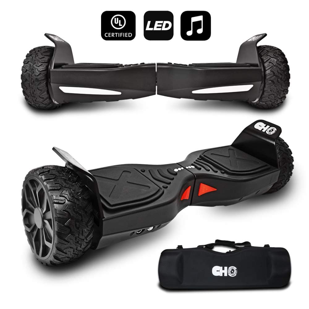 cho[TM All Terrain Rugged 6.5 Inch Wheels Hoverboard Off-Road Smart Self Balancing Electric Scooter with Built-in Speaker LED Lights UL2272 Certified