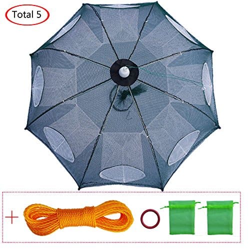 Fishing Net Trap Portable Folded Foldable Crab Net Cast Dip Bait Fish Shrimp Crawfish Langostino Cage Traps Mesh Automatic