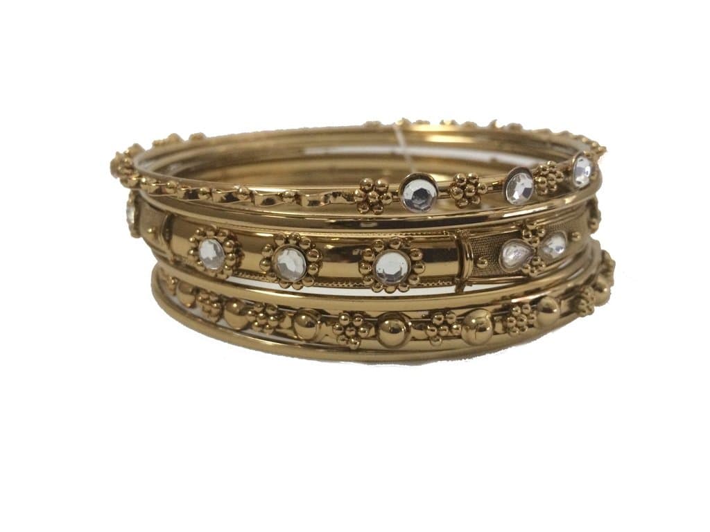 Shop One Twenty Embellished Antique Style Stackable Indian Bangles Bracelet Set