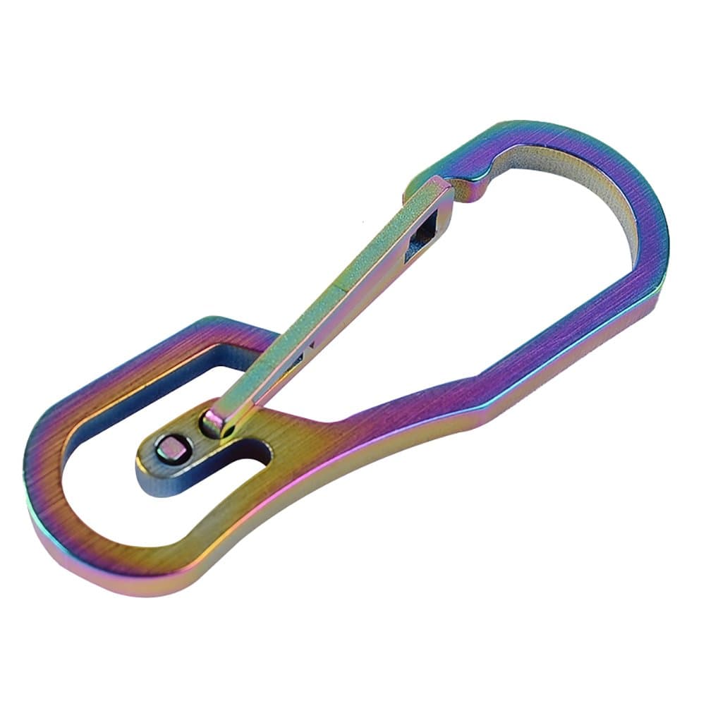 uyhghjhb Titanium Alloy Snap Key Chain Elastic Ring Type Hanging Outdoor Multi-Function Carabiner Multicolor