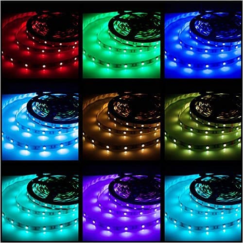 LED Strip Lights with Remote 5M 16.4 Ft 5050 RGB 150LEDs Flexible Color Changing Full Kit with 44 Keys Remote Controller + Control Box + 12V 2A Power Supply for Home & Kitchen and Christmas Decorative