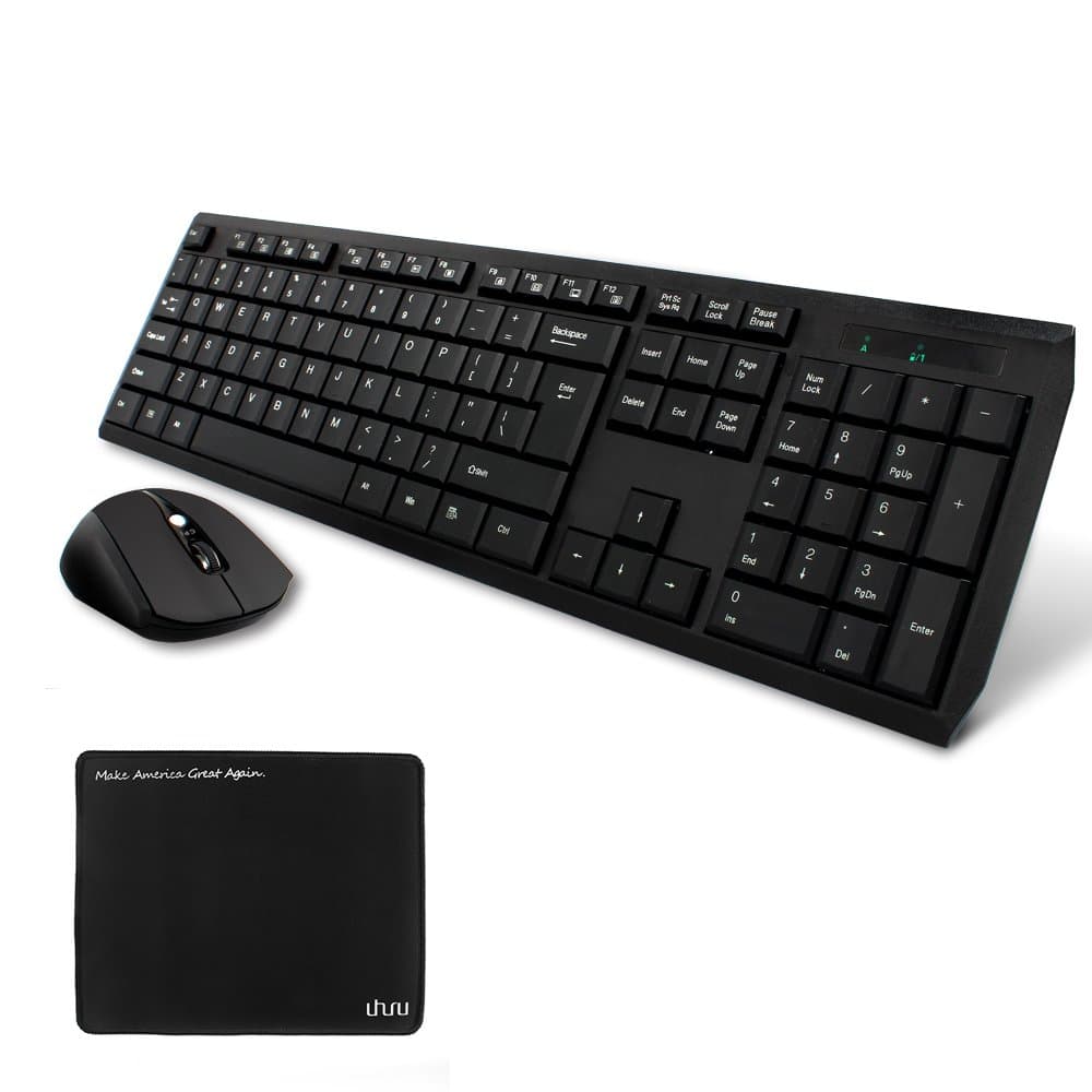 XINNENG Wireless Keyboard and Mouse Combo, Wide Compatibility for PC, Smart TV, Windows, Notebook, 2.4 GHZ Dropout-Free Connection (Black·)