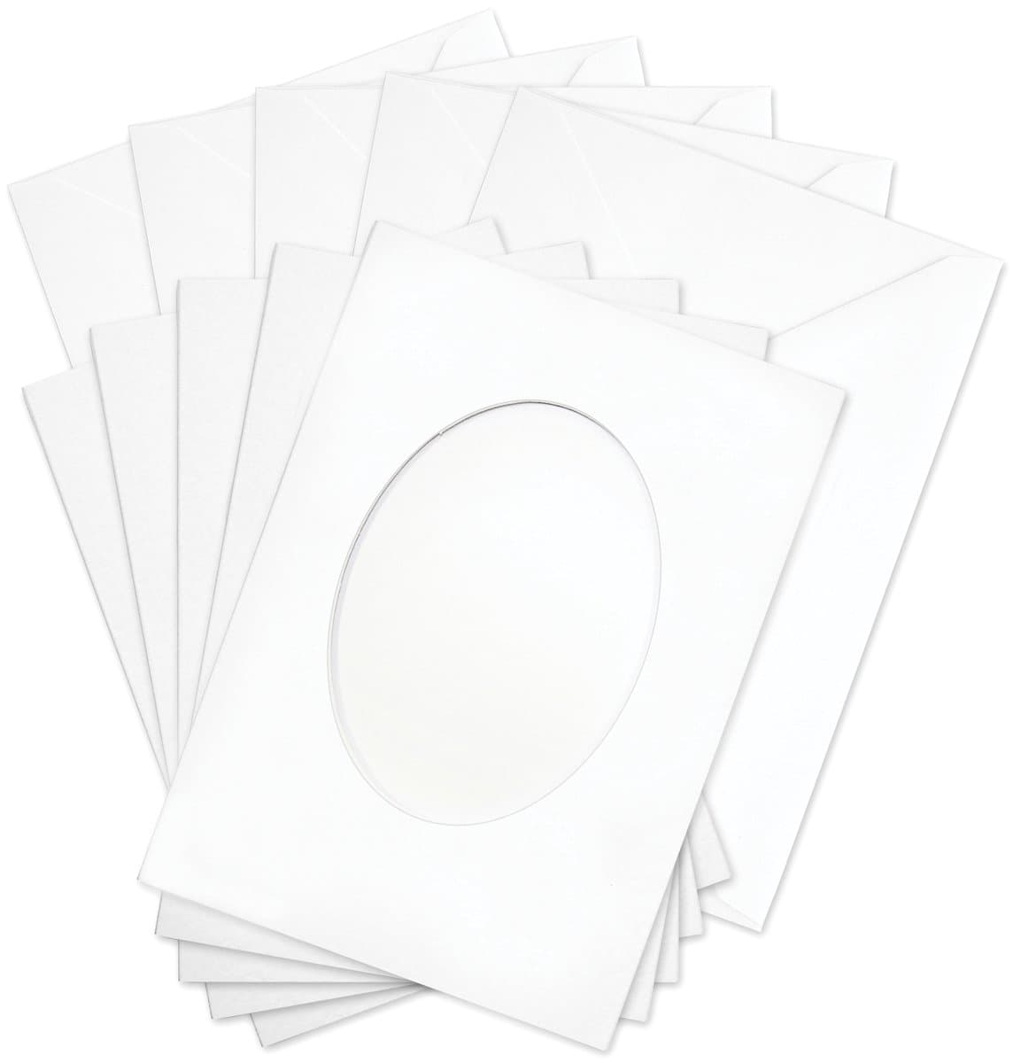 Katy Sue Designs Oval Aperture Cards & Envelopes 5/Pkg- Katy Sue Designs Oval Aperture Cards & Enve