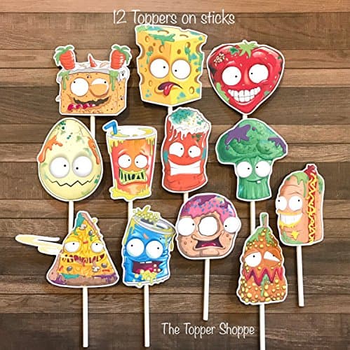12 Cupcake Toppers GROSSERY GANG