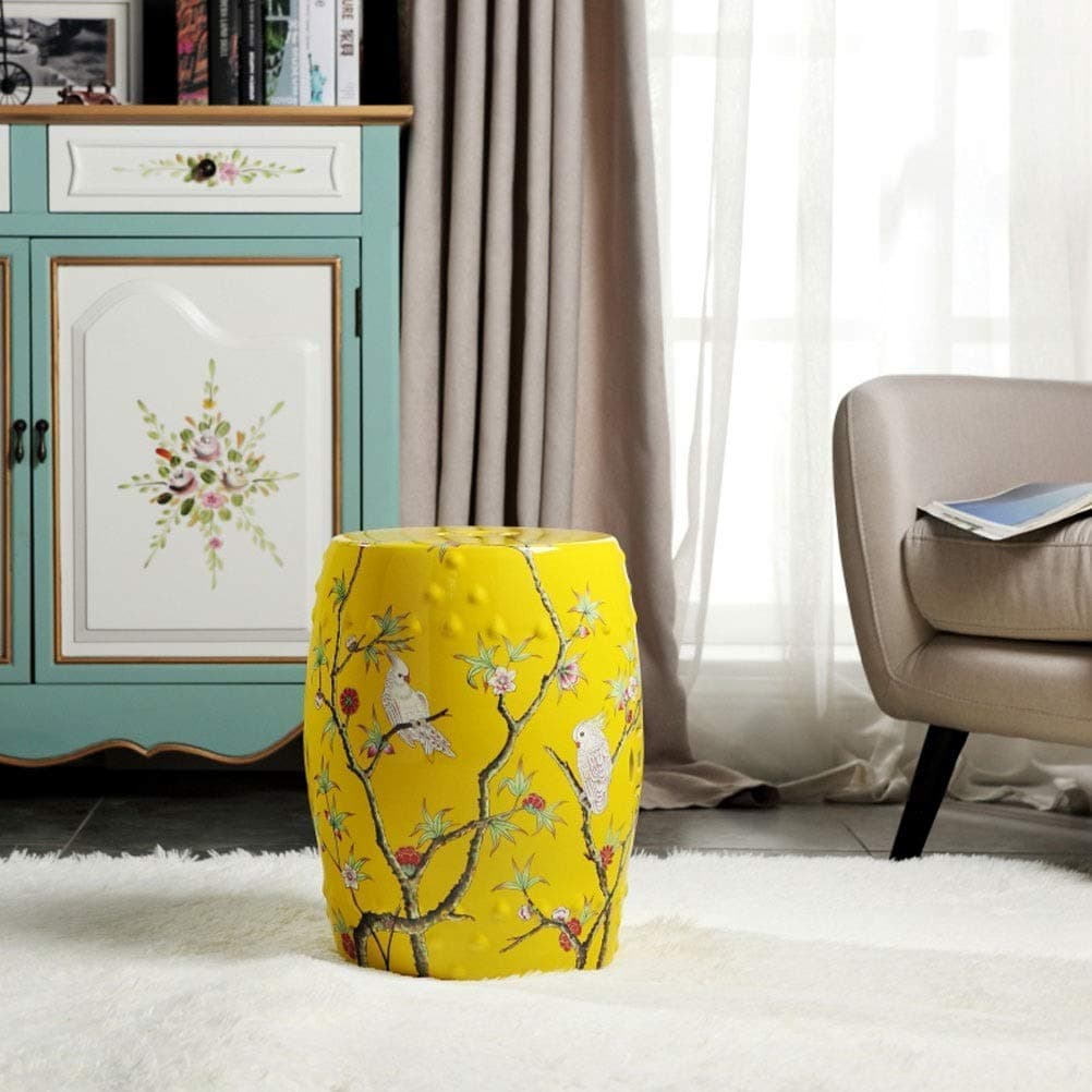 YZjk Shoe Stool Ceramic Drum Stool Ceramic Stool Creative Porcelain Pier Sitting Style Living Room American Porcelain Stool Furniture (Color : B)