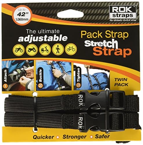 ROK Straps ROK-10314-2PR Black 12"- 42" Adjustable Stretch Strap, 2 Pair
