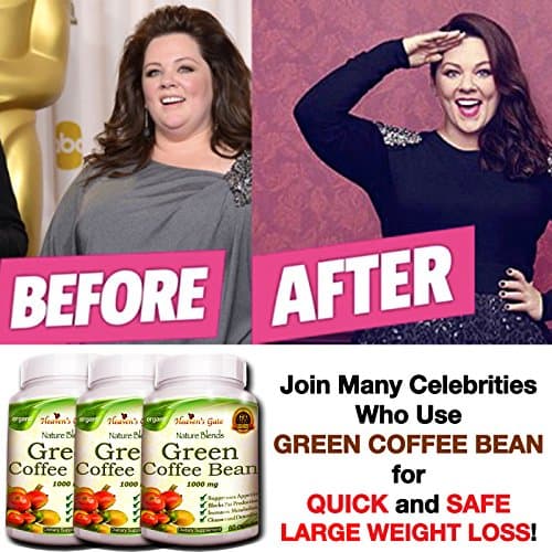 100% Pure Green Coffee Bean Extract - 180 Capsules - Max Strength Natural GCA Antioxidant Cleanse for Weight Loss, 1000mg w/ 50% Chlorogenic Acid per Pill, 2000mg Daily Supplement, Healthy...