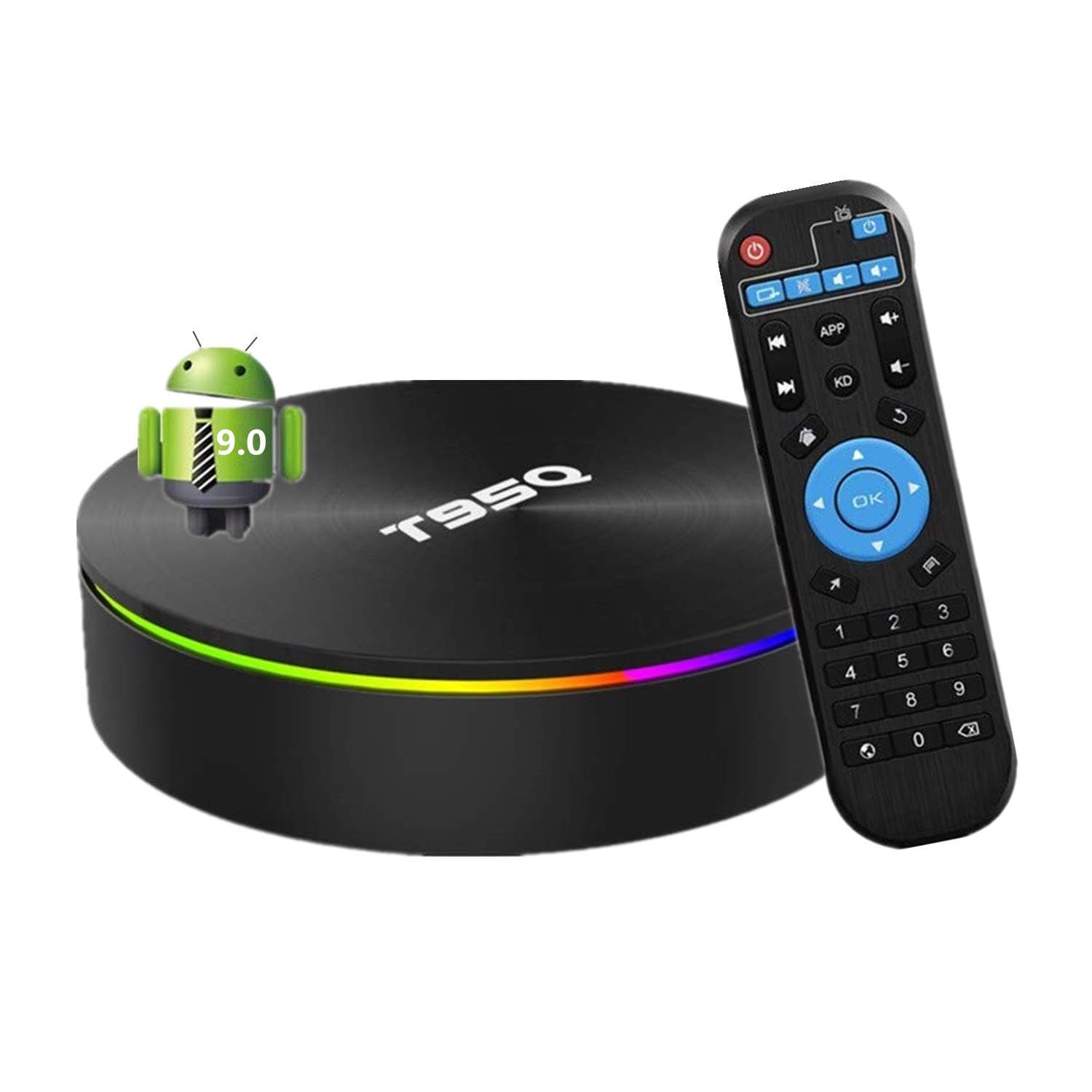 T95Q Android TV BOX, 9.0 Smart Box 4GB RAM 32GB ROM Network Set Top Box Amlogic S905X2 Quad-core Cortex-A53 Support 2.4G/5G Dual Band WIFI 100M Ethernet/Bluetooth 4.1/H.265 Decoding/4K HDR