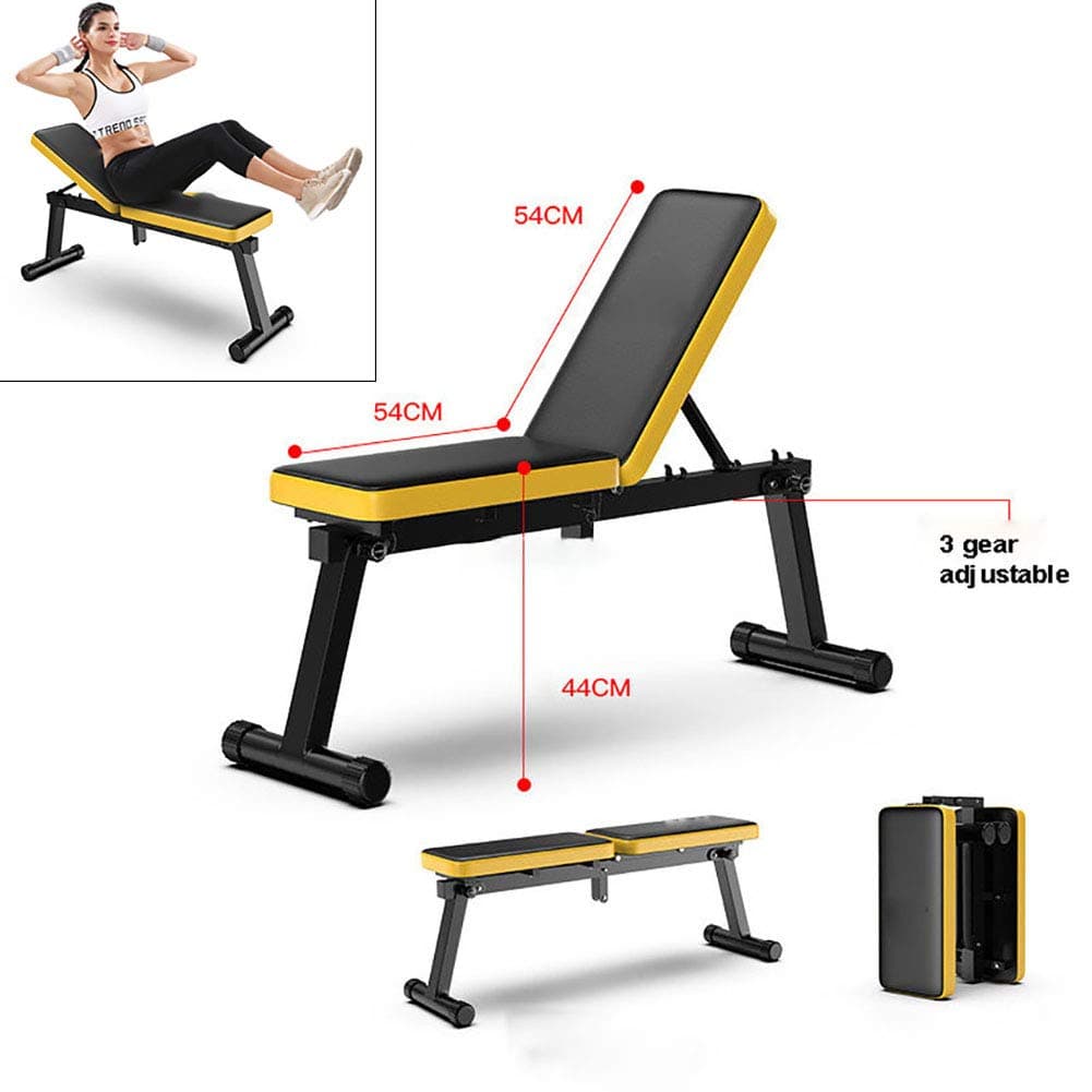 Yajun Foldable Abdominal Bench Multifunctional Sit Up Dumbbell Bench Weightlifting Training Muscle Fitness Tool Back Extension Strength Sport
