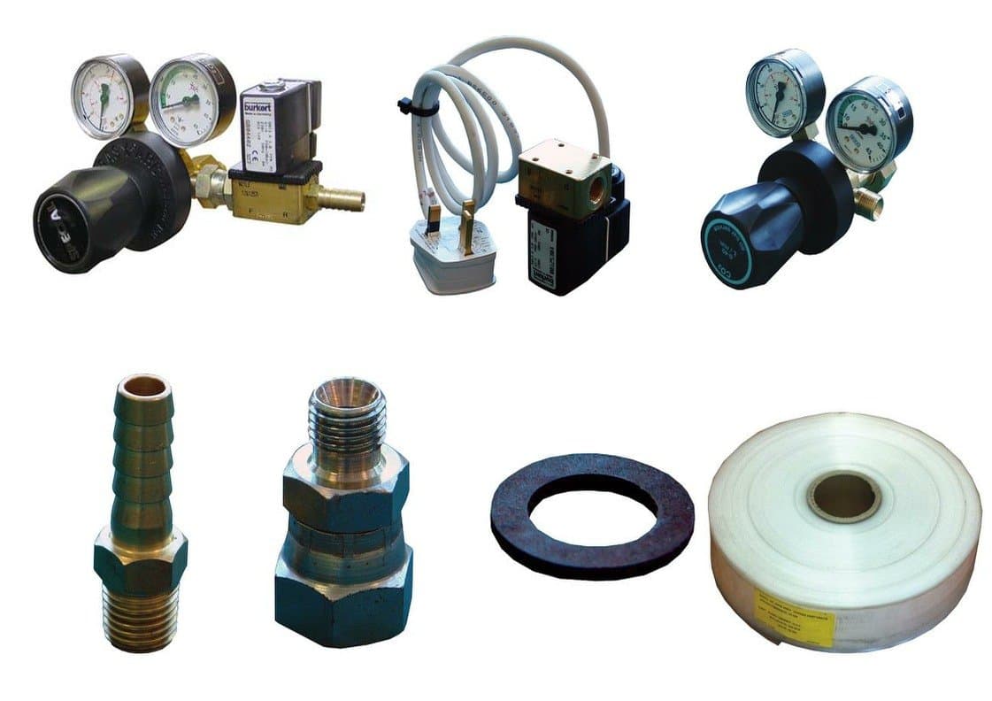 Swiftair CO2 Release System Growroom Safety Hardware Hydroponics (3/8" BSP Female to 1/4" BSP Male Connector)