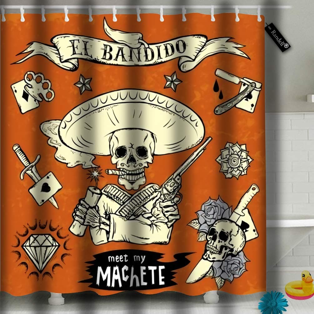 Shower Curtains Set with Hooks El Bandido