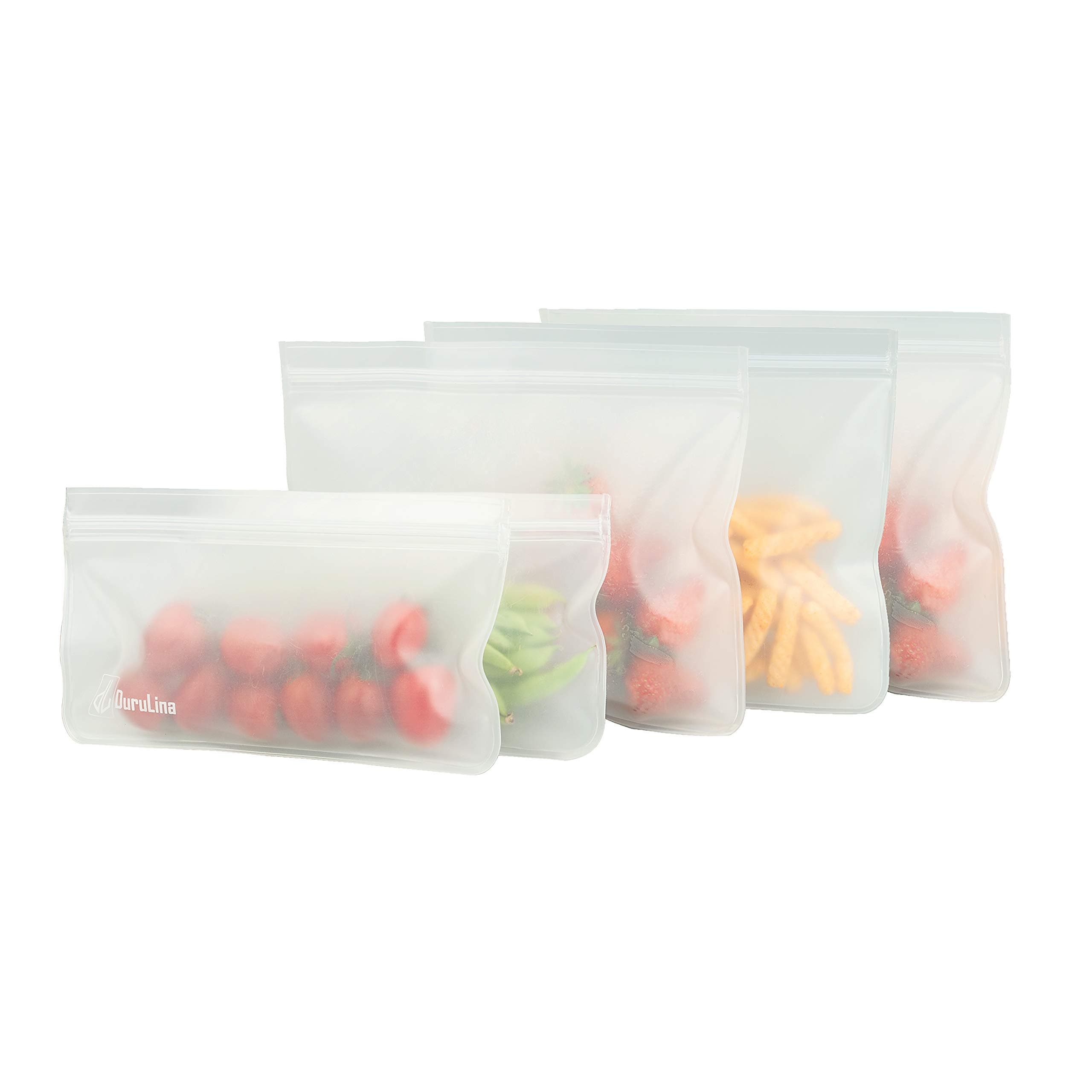 6 Large E-Z Seal EXTRA THICK Reusable Storage Bags - Zip Lock baggies ideal for Food snacks, Lunch sandwiches, Make-up, Stationery, Travel Storage, Home organisation Eco friendly for reducing plastic