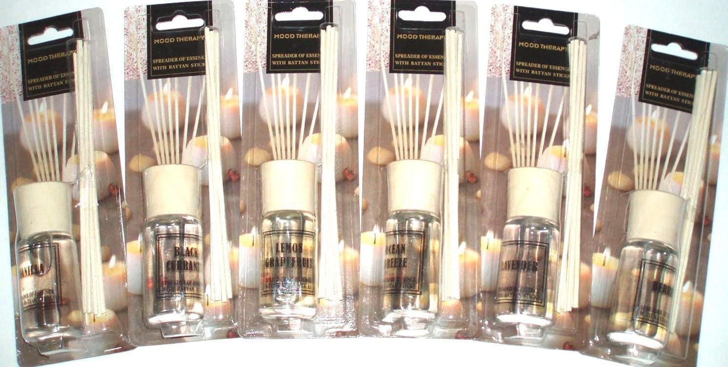 6 Sets Mood Therapy Fragrance Scented Oil Reed Diffuser Sets Wholesale Lot (6 x 1.2 oz)