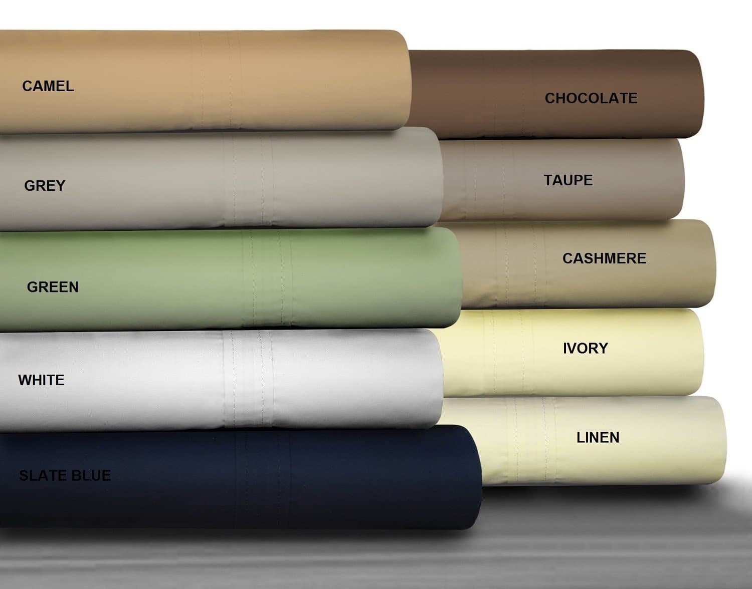 Full Size Camel Brown Color Bed-Sheet Set With PillowCases 500TC 100% Combed Cotton Sateen 4 Piece