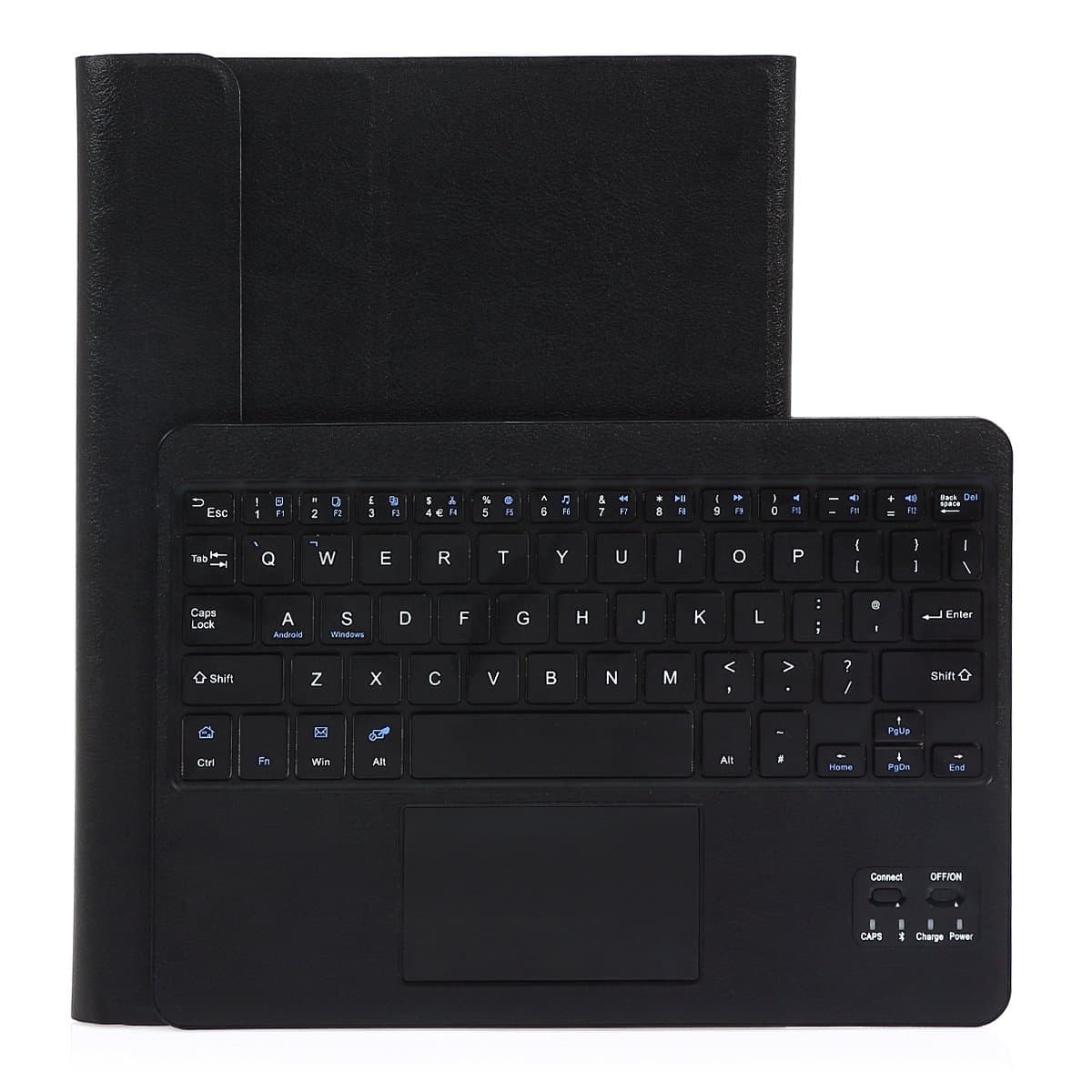 CoastaCloud Universal Folio Case Smart Stand with Removable Wireless Bluetooth Keyboard case Cover for 9"-10.1" inch Android Windows System Tablets with Touchpad - Black