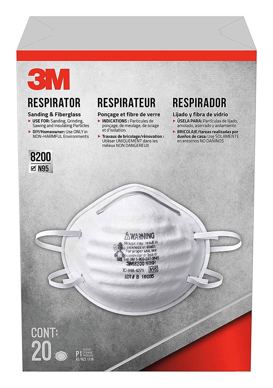 3M PARTICULATE Respirator 8200 N95, 20 Pack