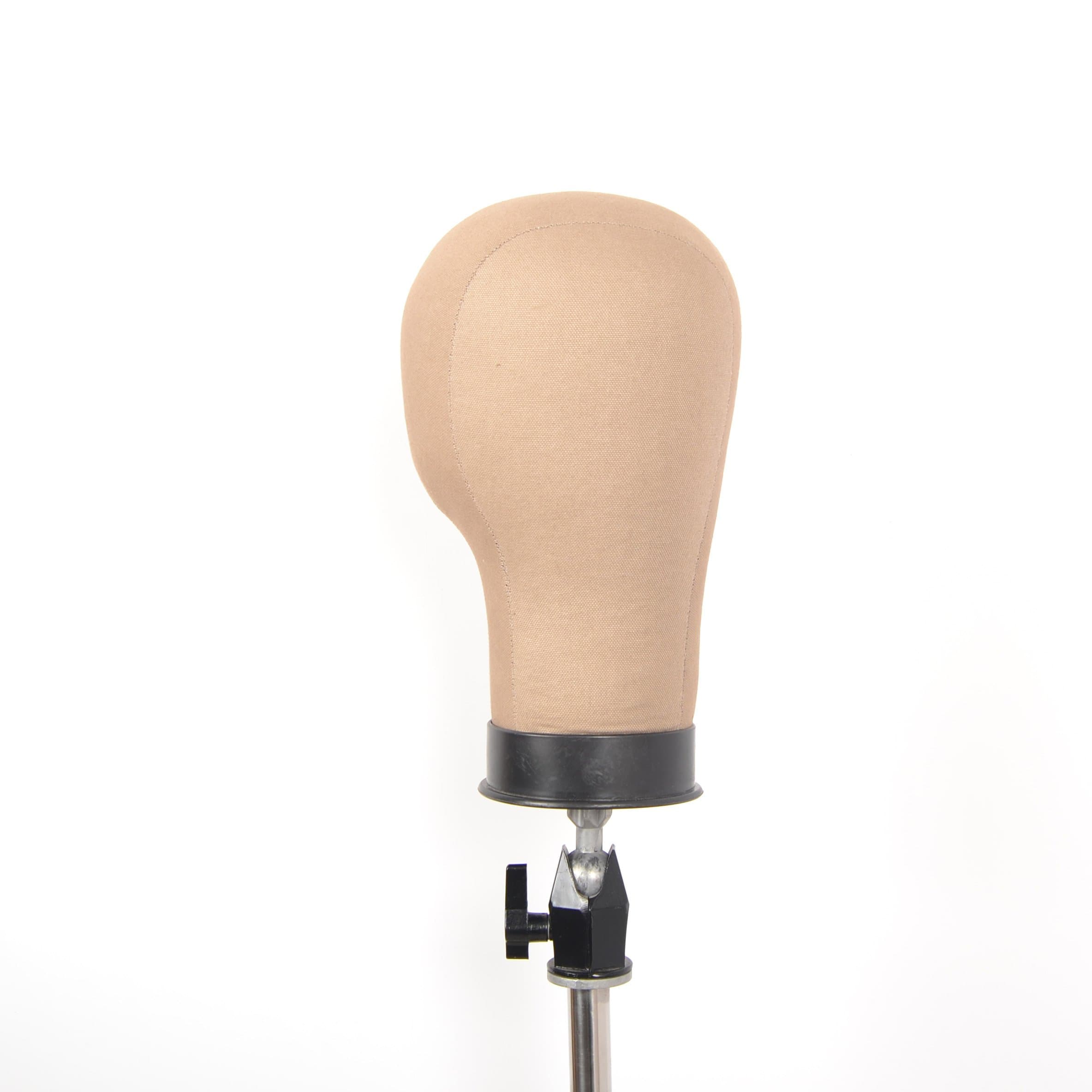 Cork Canvas Block Head Mannequin Mainkin Head For Wig Making Drying Styling Coloring (22" Circumference)